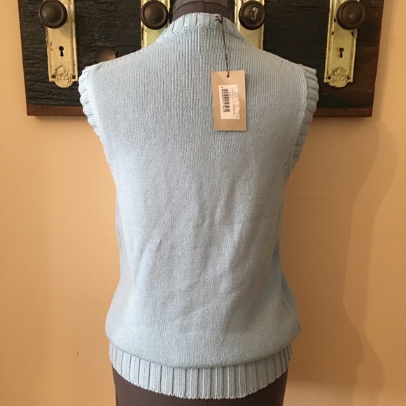 Hemmond Ice Blue Sleeveless Knit Sweater Size EU 48 - Picture 5 of 11